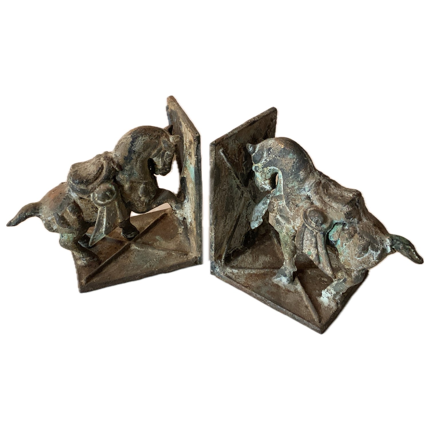Cast Iron Tang Horse Bookends, pair