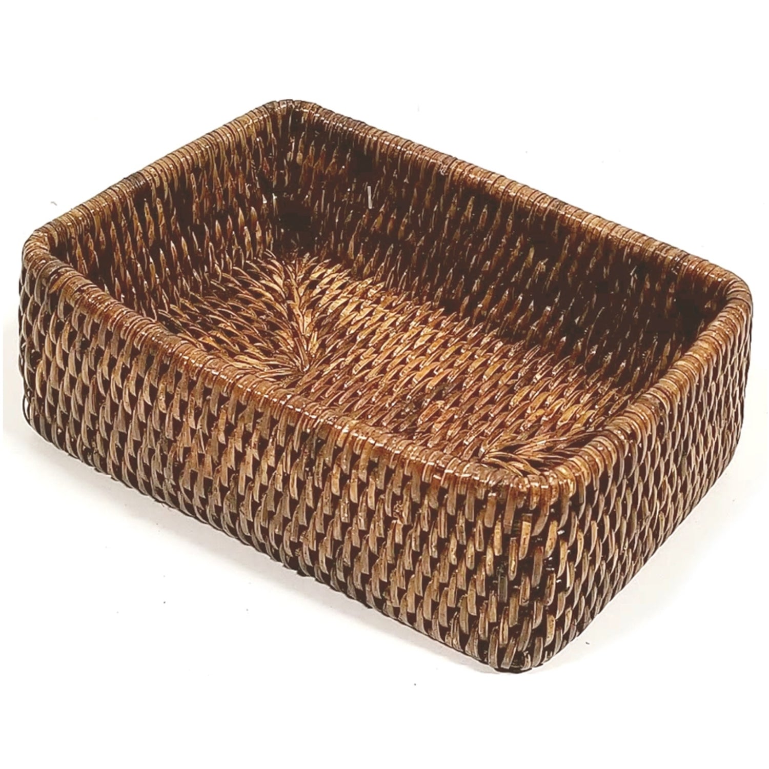 Small Rectangular Rattan Tray,  7.5"w x 5"d x 2.5"h