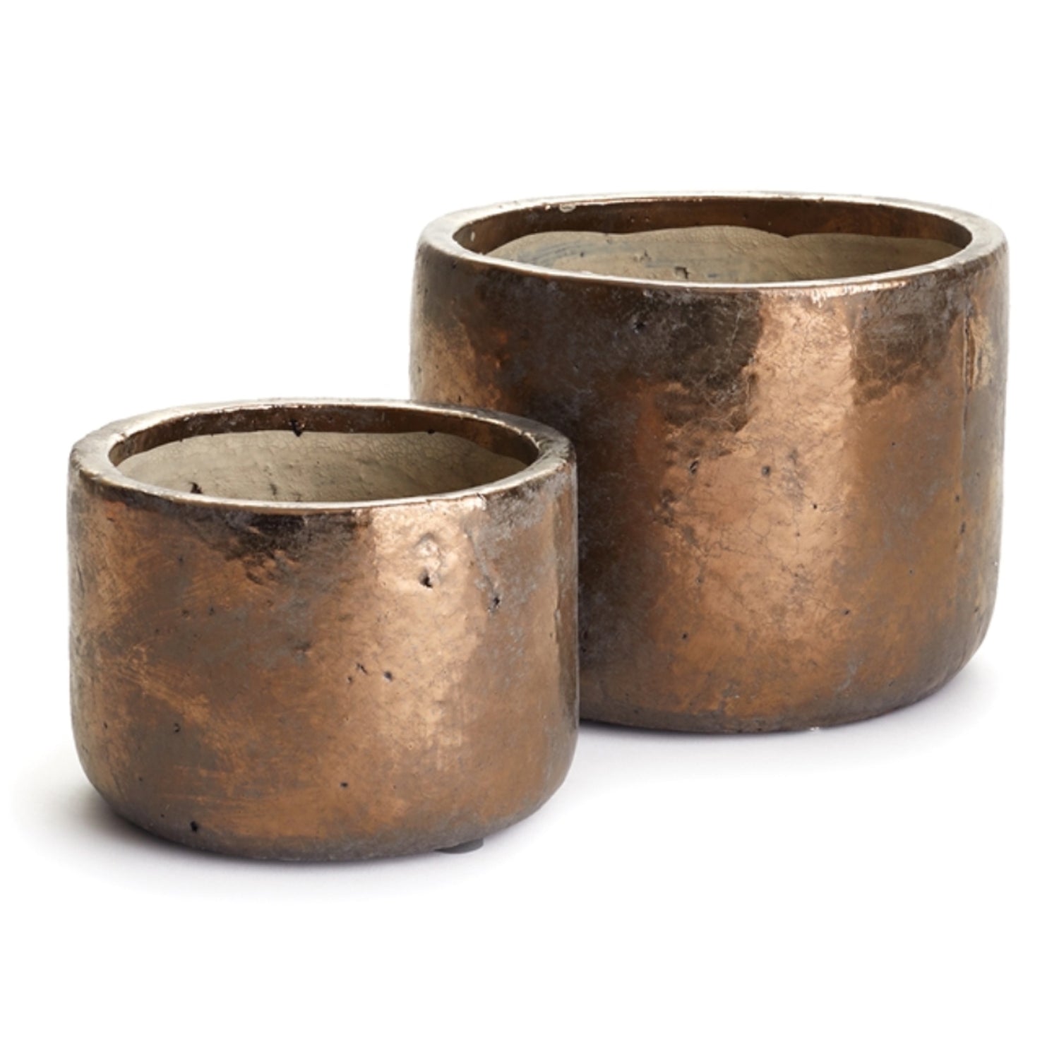 Antiqued Copper-Glazed Pot with Drain Hole, 5.25"h
