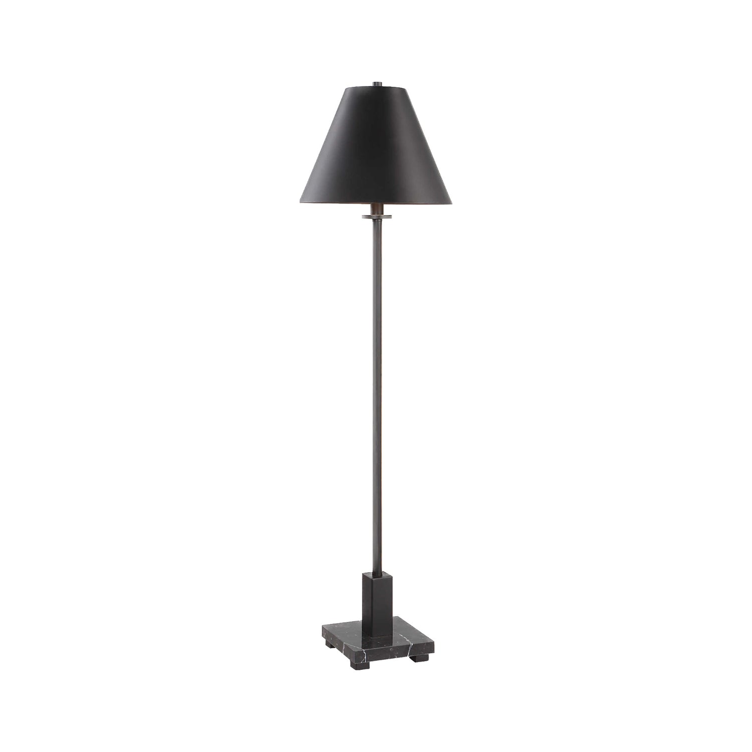 Black Satin Buffet Lamp with Black Marble Base, 37"h