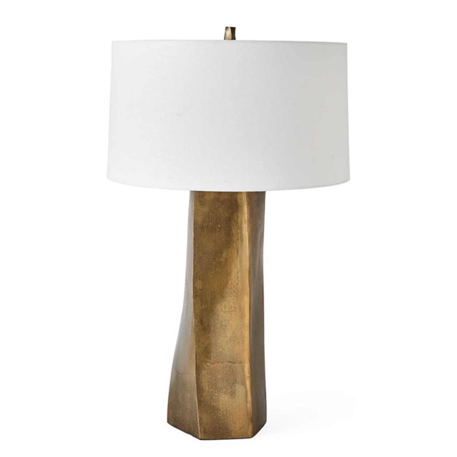 Cast Aluminum Table Lamp with an Antiqued Brass Finish