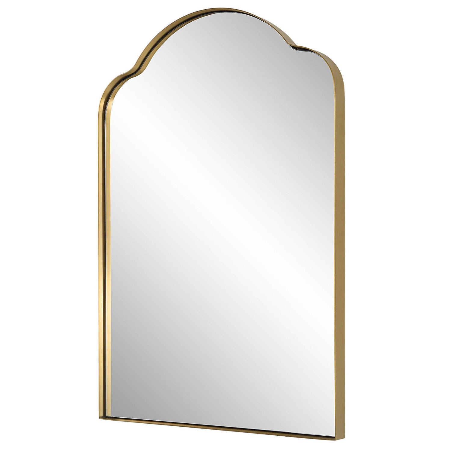 Brushed Brass Plated Arched Mirror