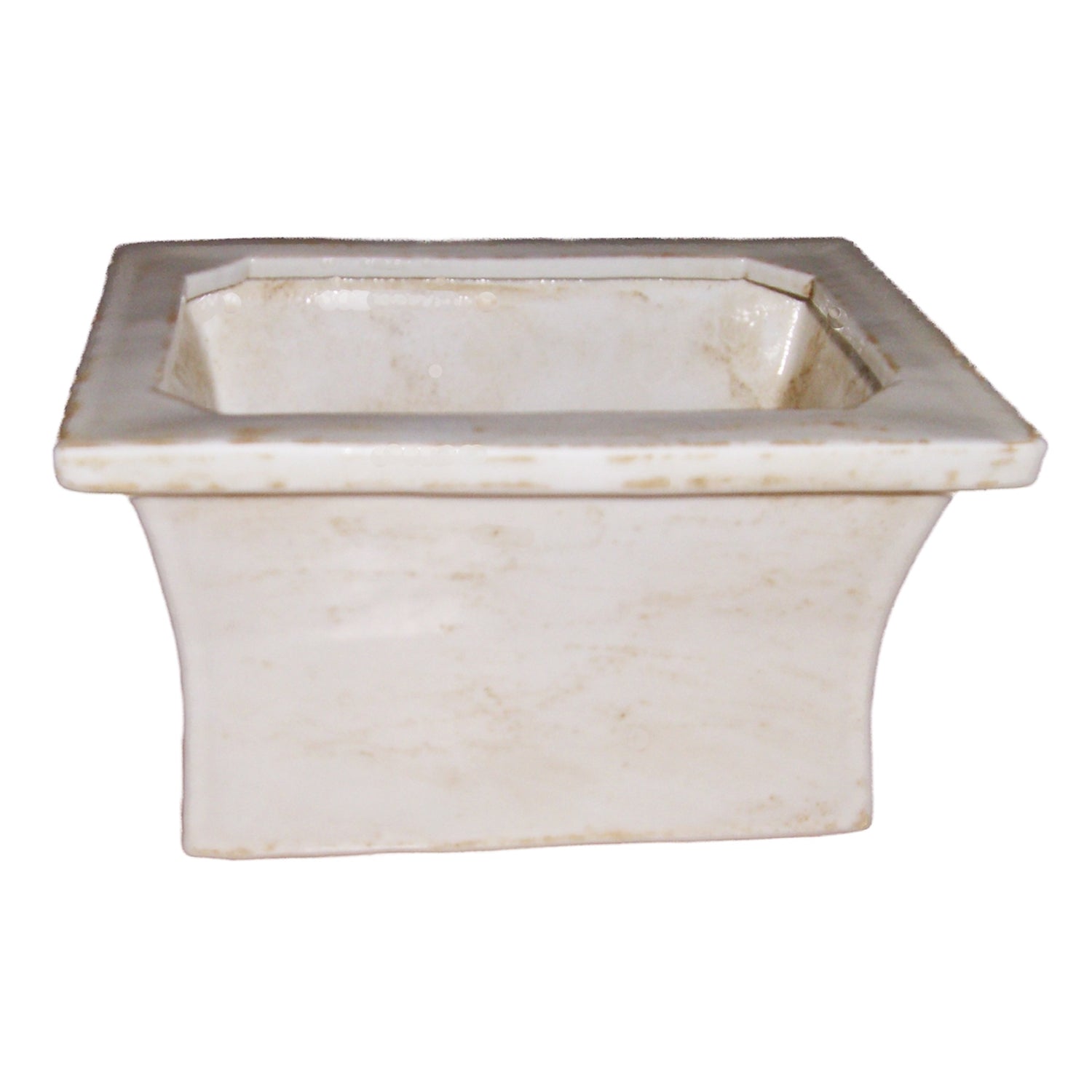 Rustic White Rectangular Planter
