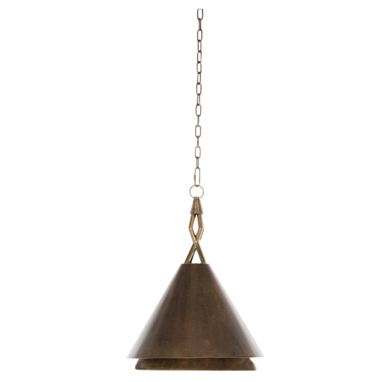 Antiqued Brass-Finished Metal Pendant