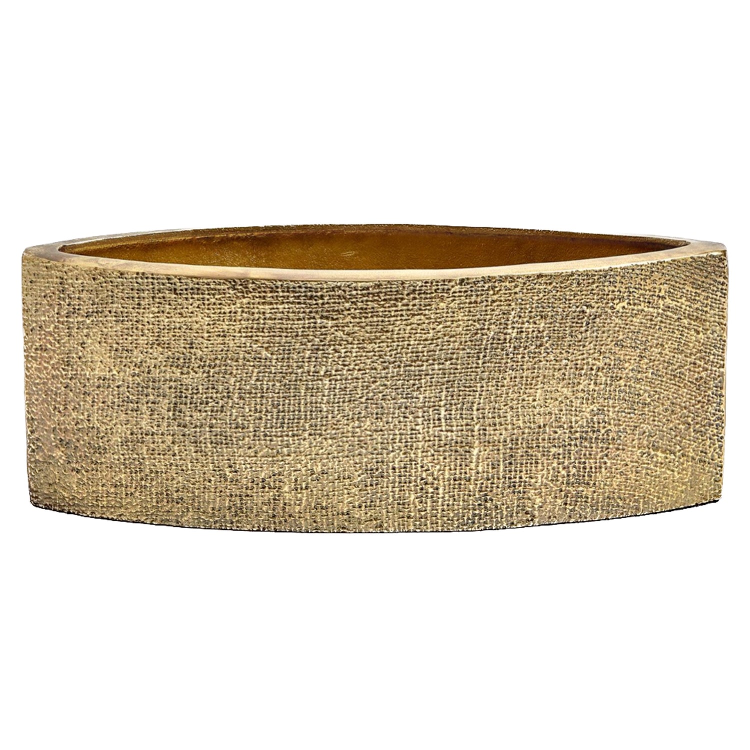 Antiqued Brass Finished Etched Planter
