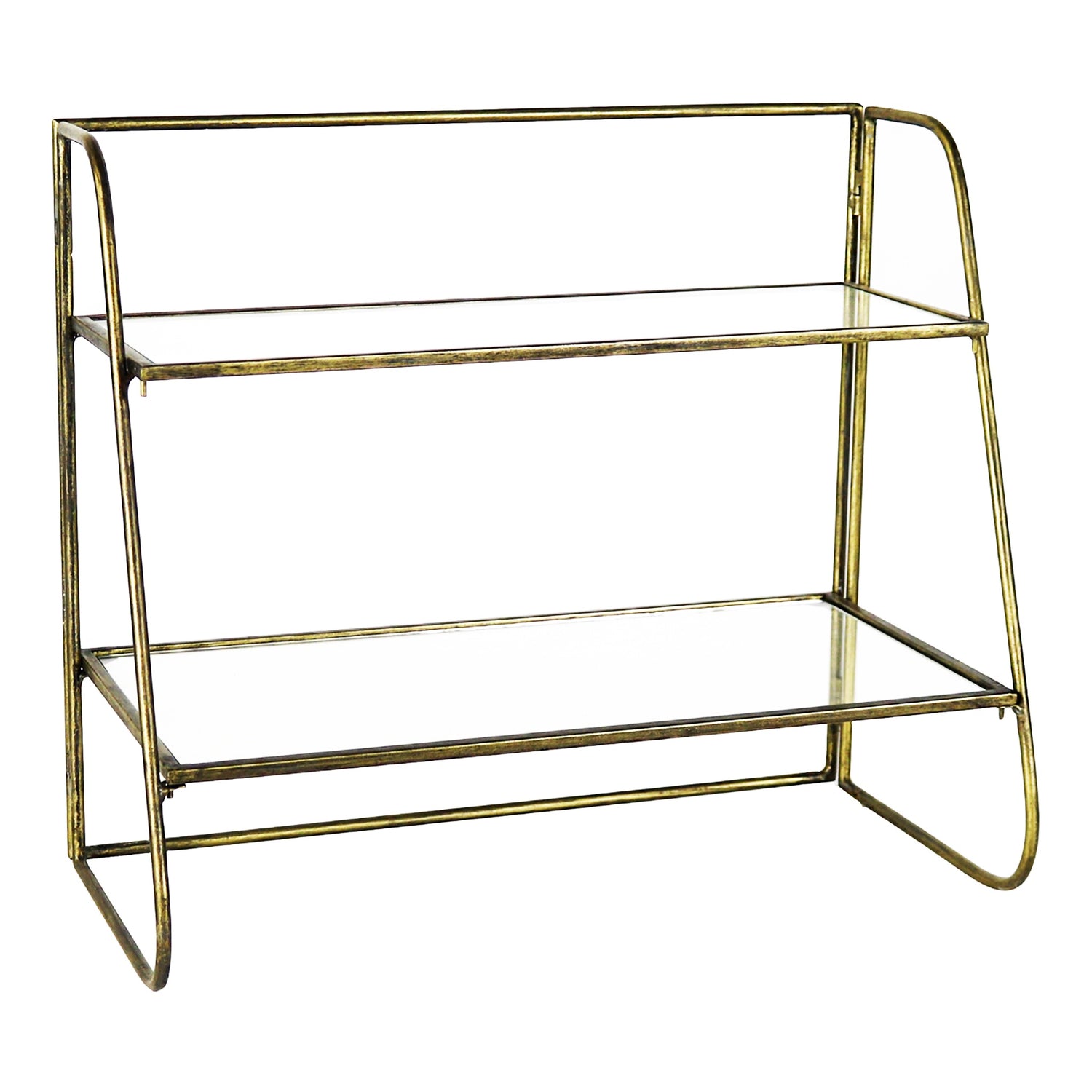 Brass Stand with Glass Shelves