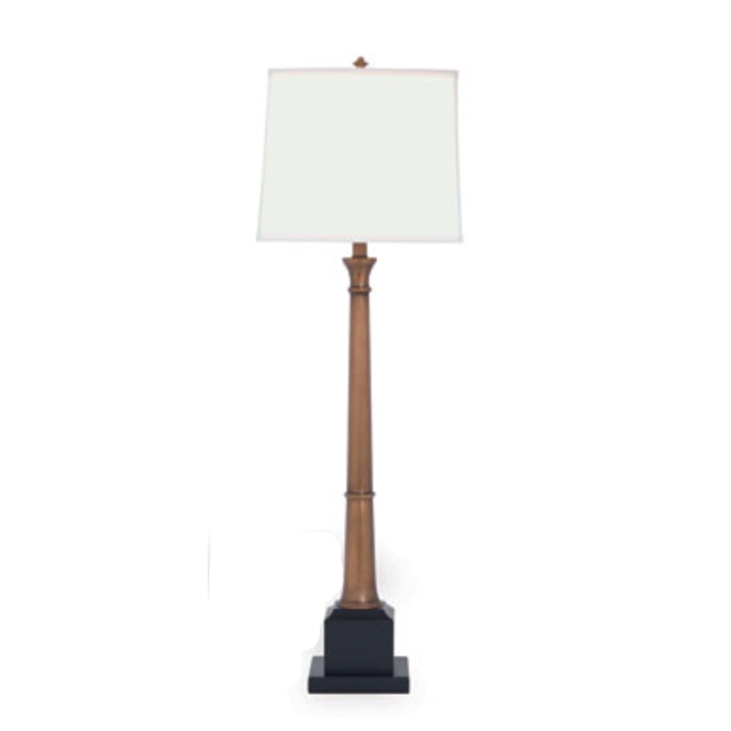 Aged Brass Buffet Lamp with Matte Black Base
