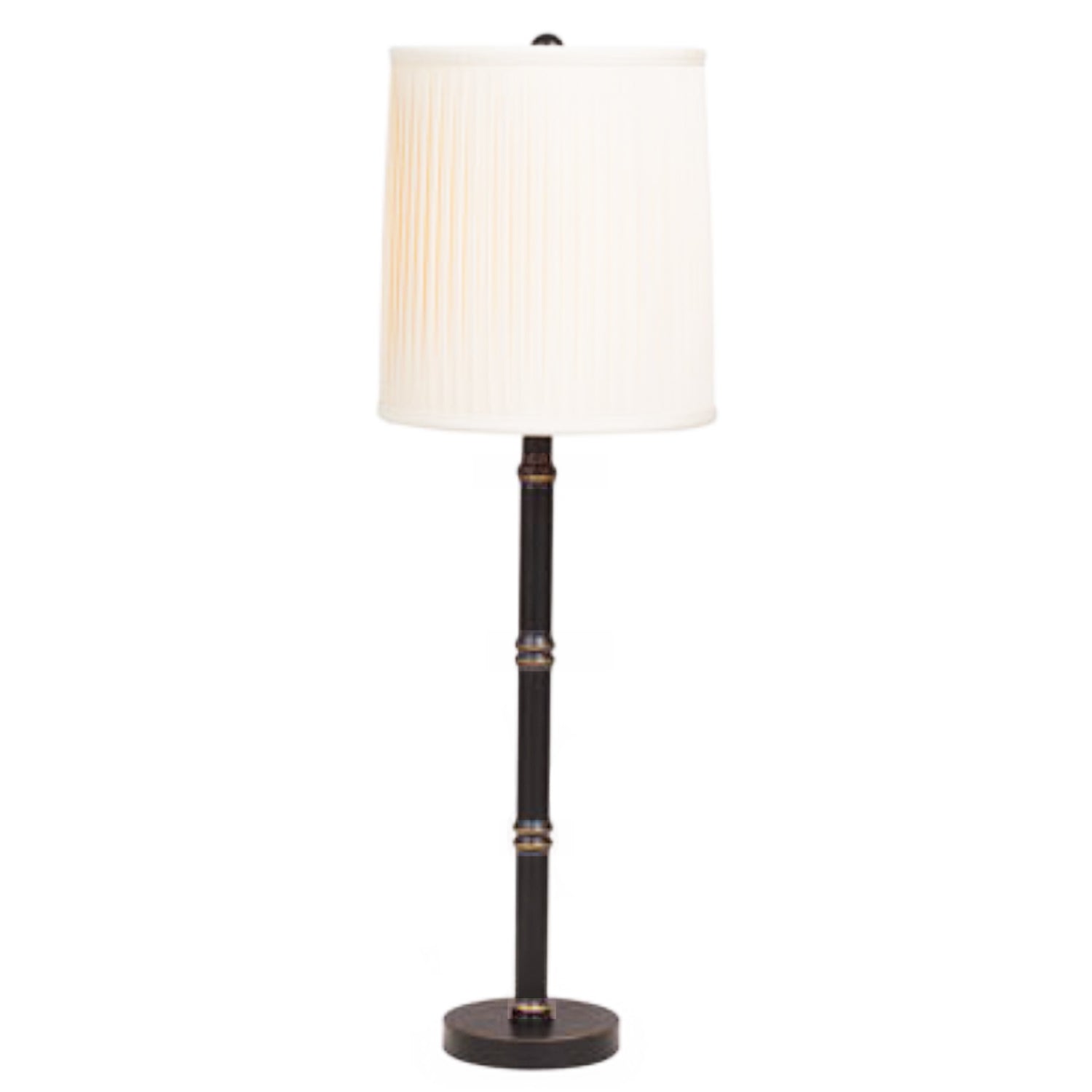 Black Crackle "Bamboo" Buffet Lamp with Gold Highlights, 33"h