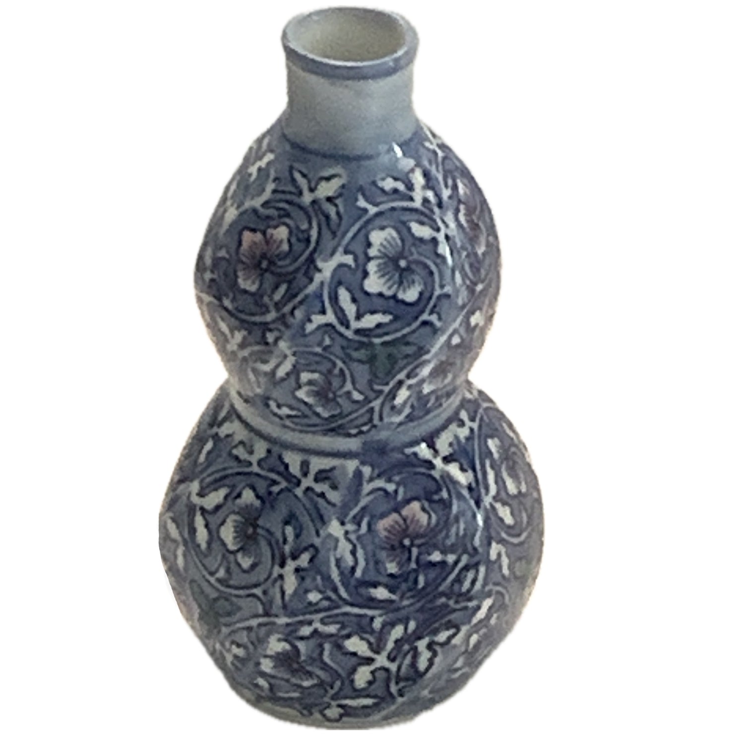 Vintage Blue & White Vase, Japan, 6"h