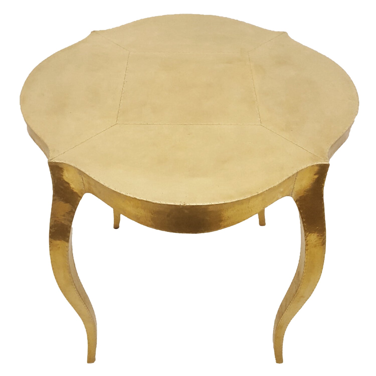 Brass Clad Louise Accent Table, 30"dia x 30"h