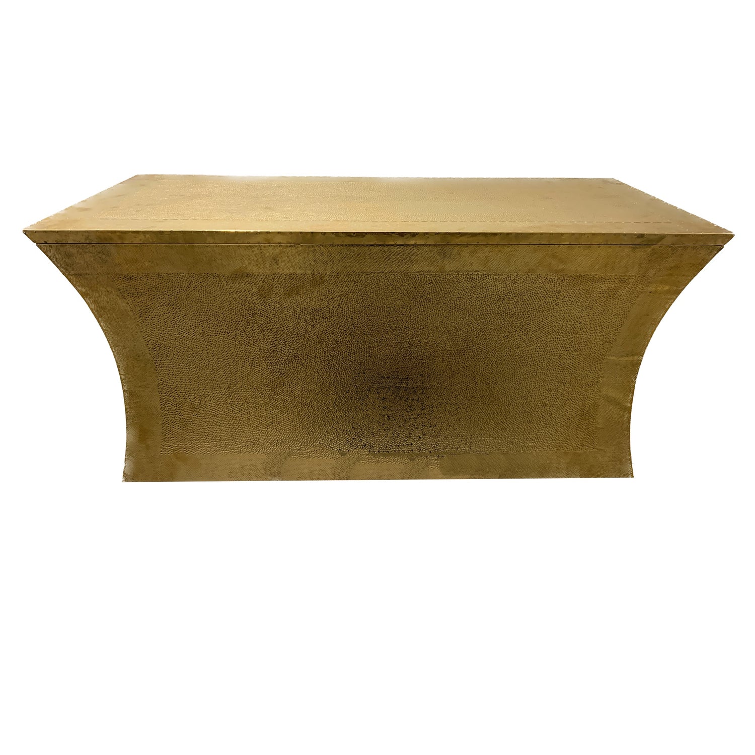 Brass Clad Bench with Storage and Tray Insert