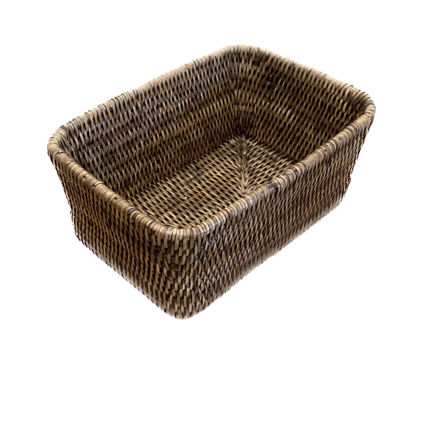Rattan Rectangular Basket, 9.5"w x 7"d x 4"h