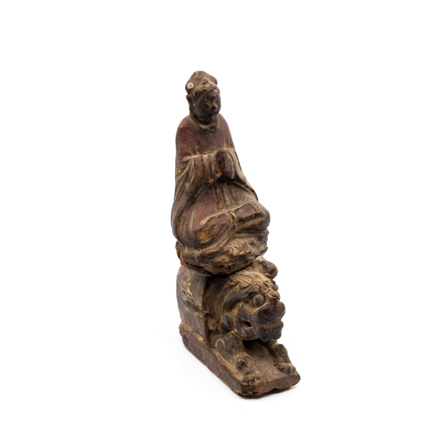 Antique Carved Wood Kwan Yin Figure